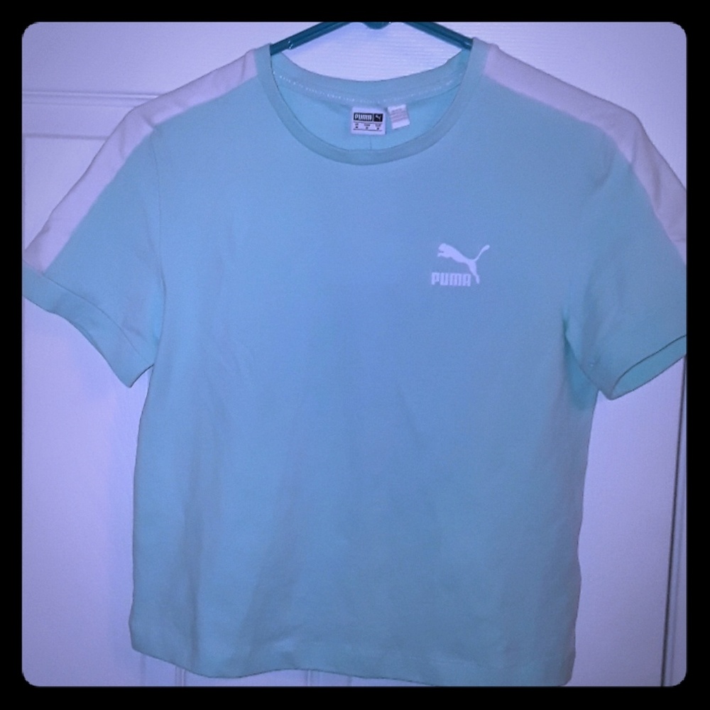 Blue Puma Crop Top